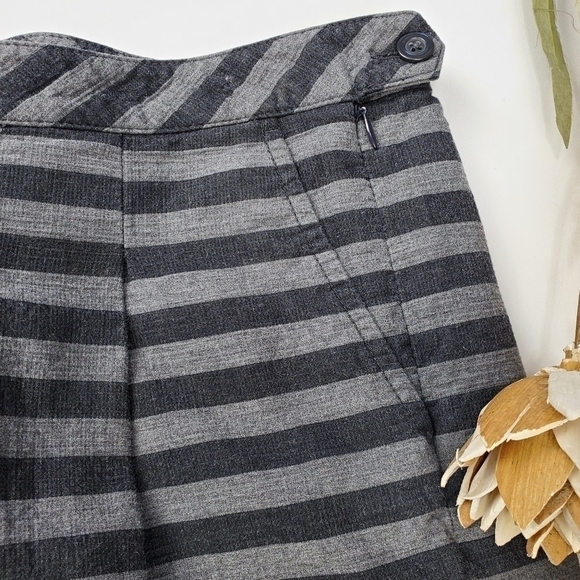 NEW Gap Thick Cotton Charcoal Grey Stripe Skirt 6 - Picture 6 of 15